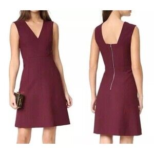 ELIZABETH JAMES CHARLIE BORDEAUX V NECK SLEEVELESS DRESS Women’s SIZE 8 New